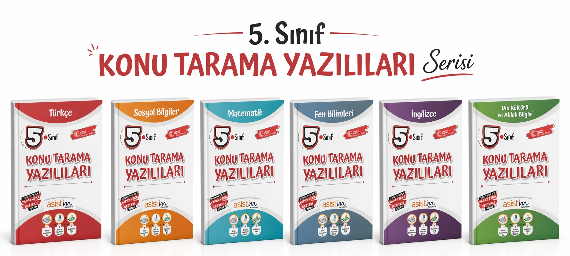 5. Sınıf Konu Tarama Yazılıları Serisi — Türkçe, Sosyal Bilgiler, Matematik, Fen Bilimleri, İngilizce, Din Kültürü